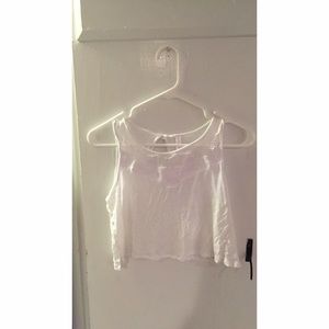 white crochet crop top