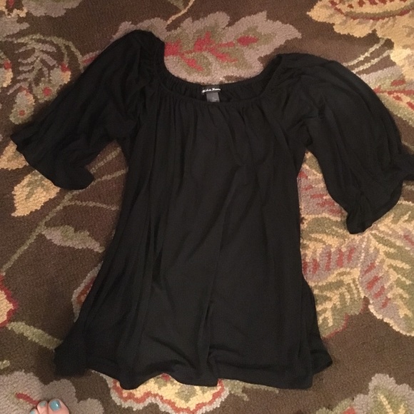Black peasant shirt