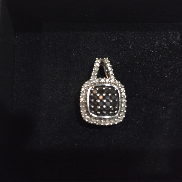 White and Black Diamond Charm for necklace