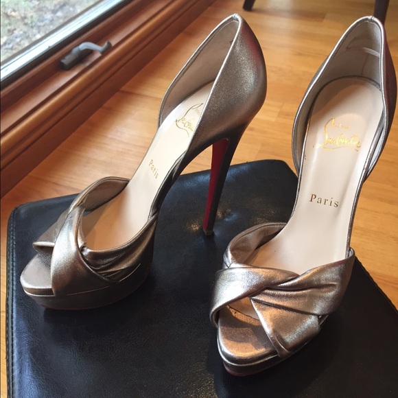 Gold Christian Louboutin Platform Heels