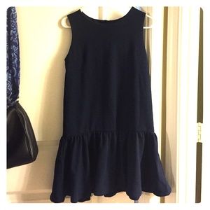 Navy drop waist mini dress