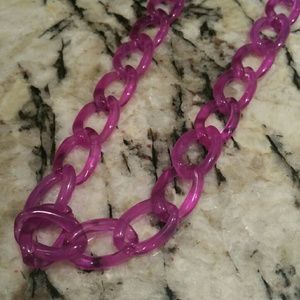 J Crew Purple Plastic Linked Necklace