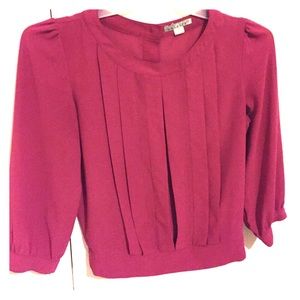 Maroon pleated blouse