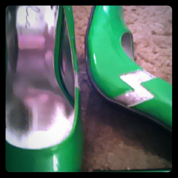 Green glitter Jem costume pumps