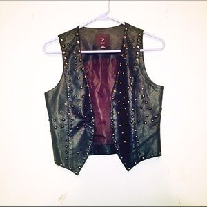 Vegan Leather vest with studs