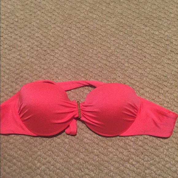 VS Hot Pink/Coral Tie Back Bandeau