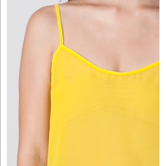 Sheer chiffon yellow American apparel camisole