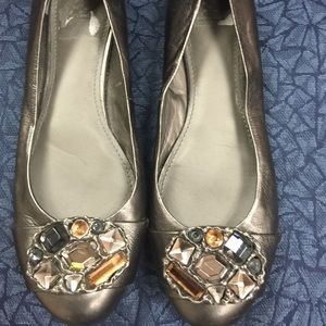Vince Camuto metallic jeweled flats
