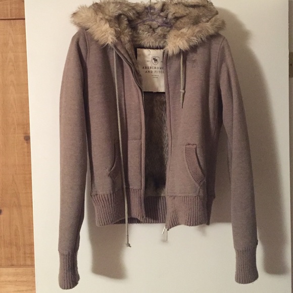 Abercrombie & Fitch faux fur jacket with hood