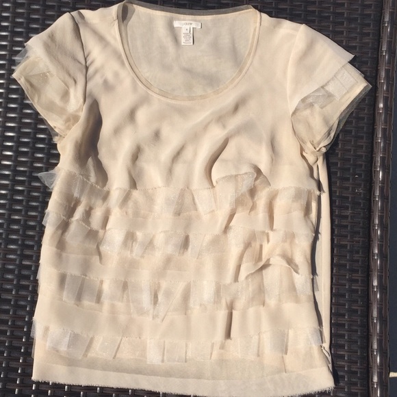{J.Crew} Tulle tiered blouse