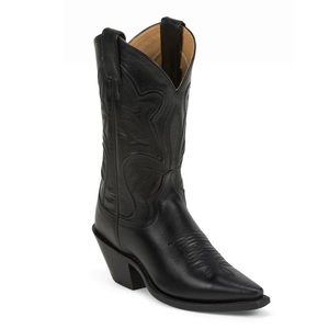 Black leather Justin cowboy boots- size 8