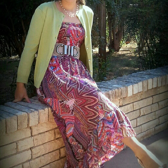 BOHO Strapless HI-LO Dress