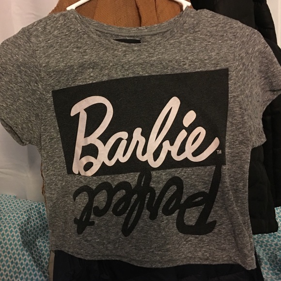 Dark gray crop top.