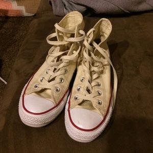 Women's size 7.5 Converse high tops. Cream