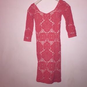 Coral bodycon dress