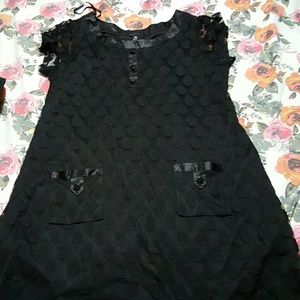 Black on black Polka-dot Dress
