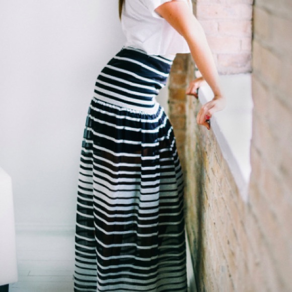 Lyn Devon Dresses & Skirts - Lyn Devon || Couture Sheer Wool Silk Maxi Skirt