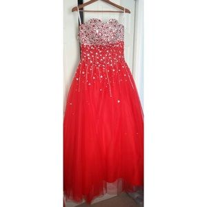 Red prom dress, worn once!