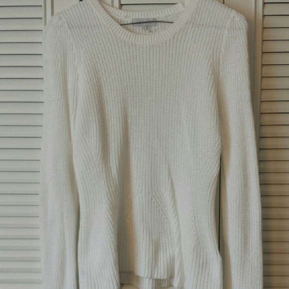 1.state White Knit Long Sleeved Sweater