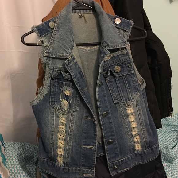 Blue jean vest jacket