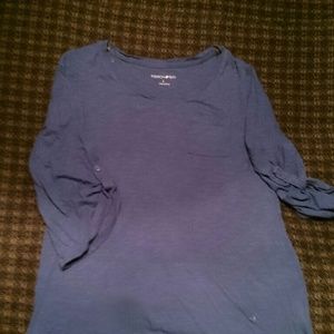 Blue cotton shirt/blouse.