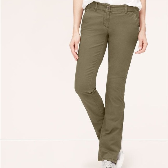 green bootcut pants