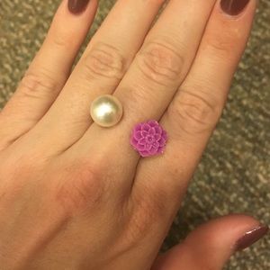Pearl and Flower ring