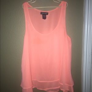 Bright Peach Flowy Tank Top