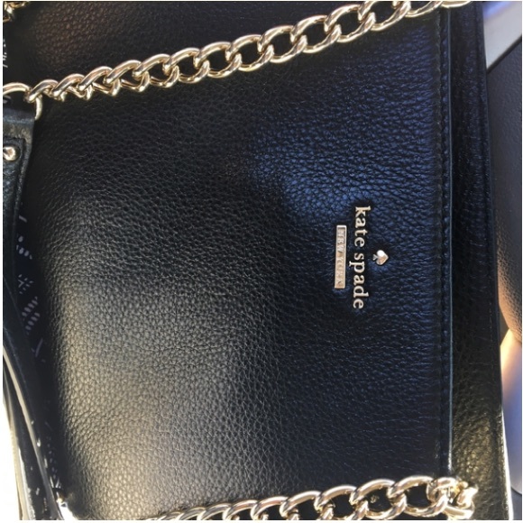 Kate Spade black leather shoulder bag