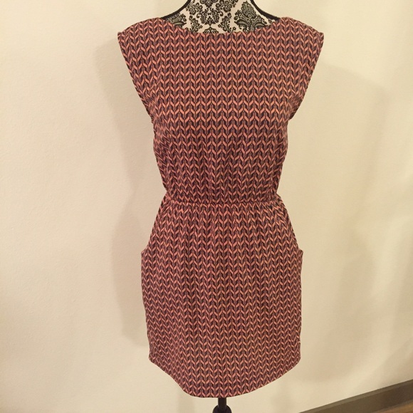 Pink/Black Stripe Open Back Dress - Picture 1 of 3