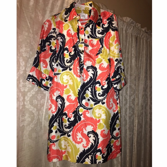 Orange, Black and Mustard Dress