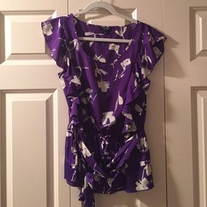 Size Medium Purple Floral Banana Republic Blouse