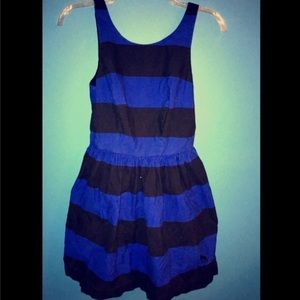 SALE Navy blue striped dress