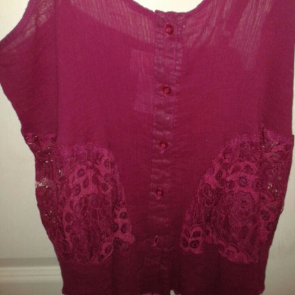 A beautiful and lacy burgundy spaghetti strap