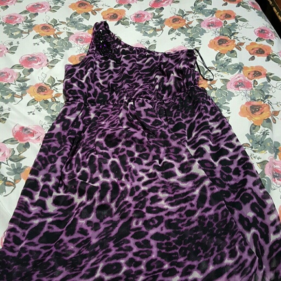 One Shoulder Leopard Print Dress