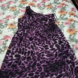 One Shoulder Leopard Print Dress