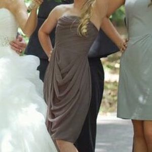 Vera Wang Bridesmaid Short Strapless Chiffon Dress