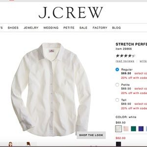 NWT J Crew stretch perfect button down shirt