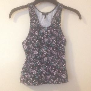 Floral tank with cut-out back