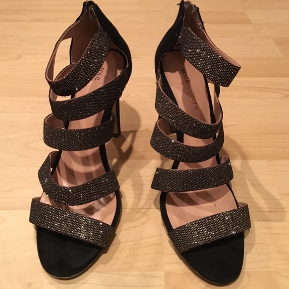 Speckled Gold/Black Heels