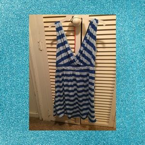 Blue striped dress/bathing suit cover up