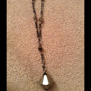 Stylish dark silver colored fashion necklace