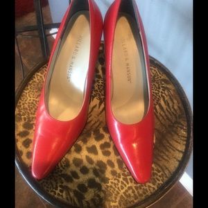 RED LEATHER PUMPS