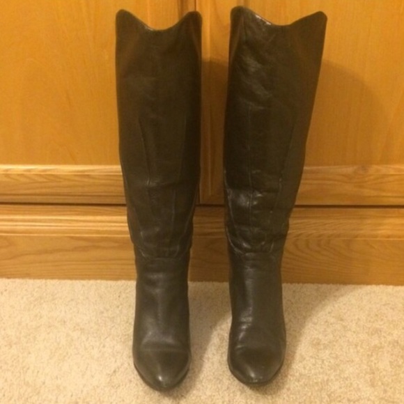 Cole Haan leather knee high black boots Sz 8