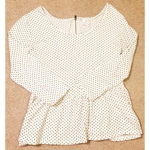 Polka dot peplum top (3/4 sleeve) 💥