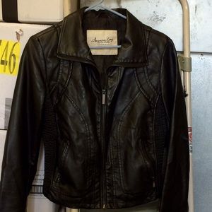 Lightweight black faux leather jacket