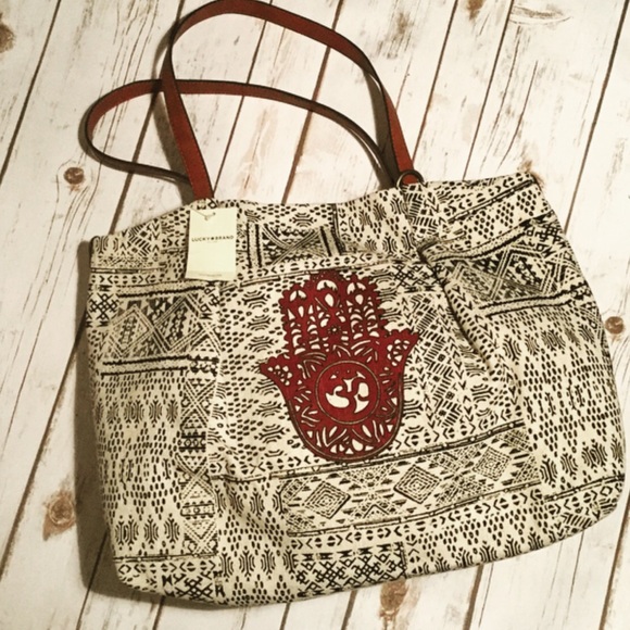 Lucky Brand Handbags - Hamsa Hand Print Canvas Large Tote