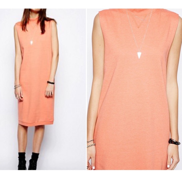 Midi sleeveless sweat dress