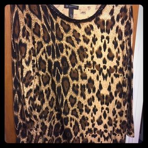 Lightweight leopard print sweater