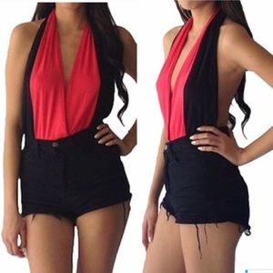 ✨1DaySale✨New Two Tone Backless Bodysuit